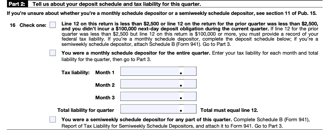 Part 2 of Form 941