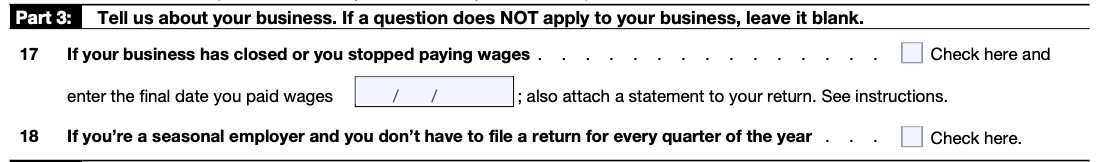 Part 3 of Form 941