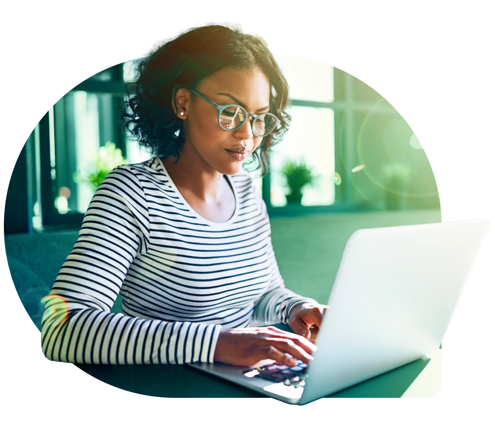 a woman using a laptop