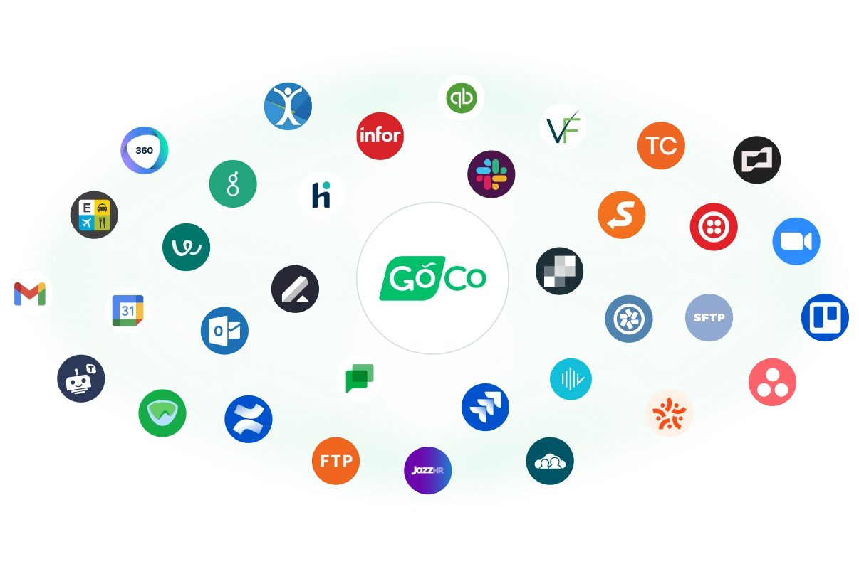 a green circle with icons and icons